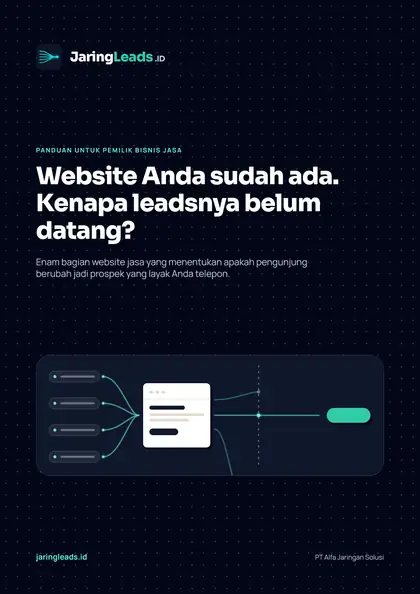 Sampul PDF "Website Anda sudah ada. Kenapa leadsnya belum datang?"